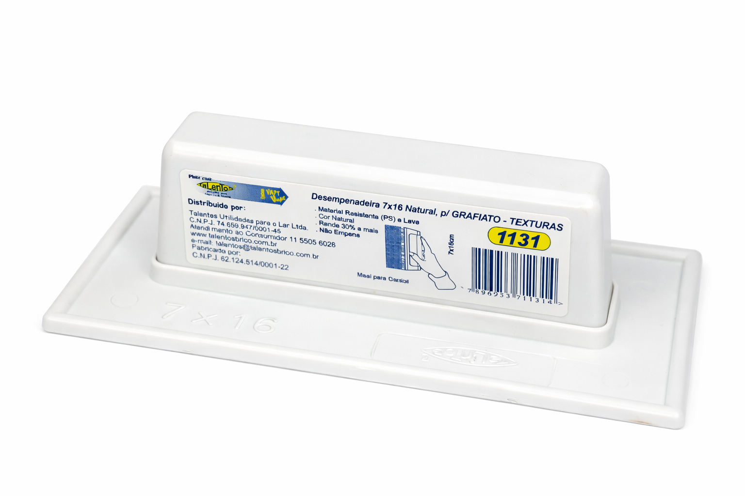 Desempenadeira, Natural p/ GRAFIATTO/ TEXTTURATTO- 7X16