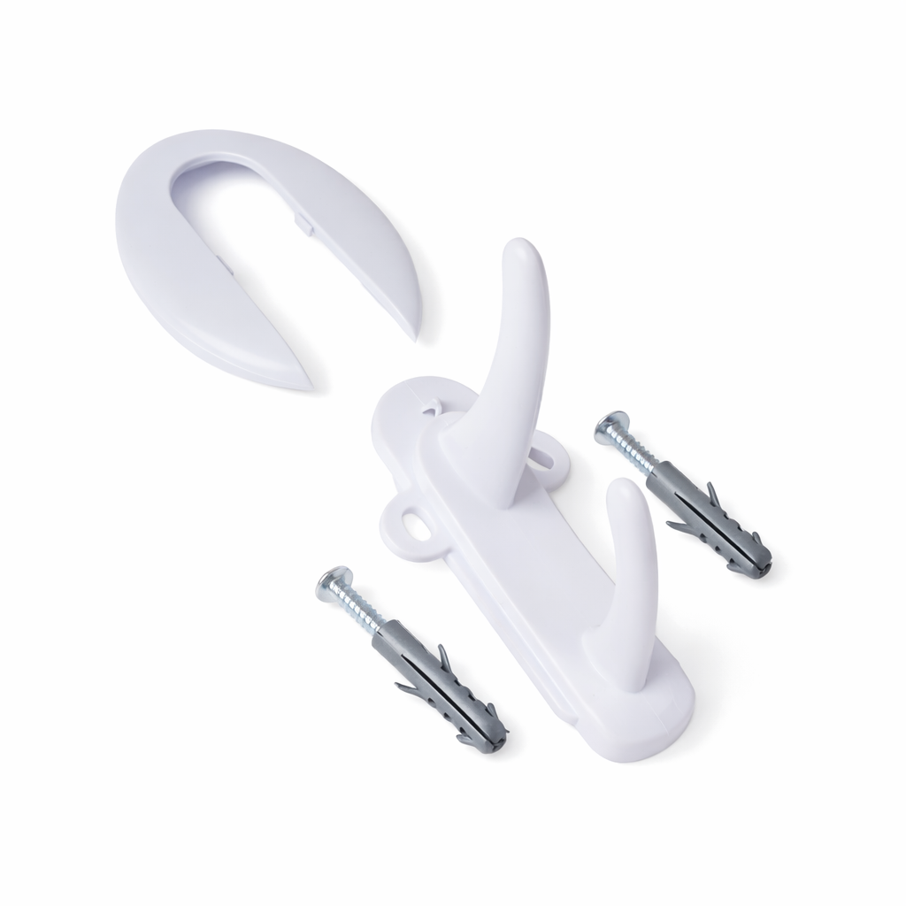 Cabide Duplo Vertical – Moldura Fosca Branca