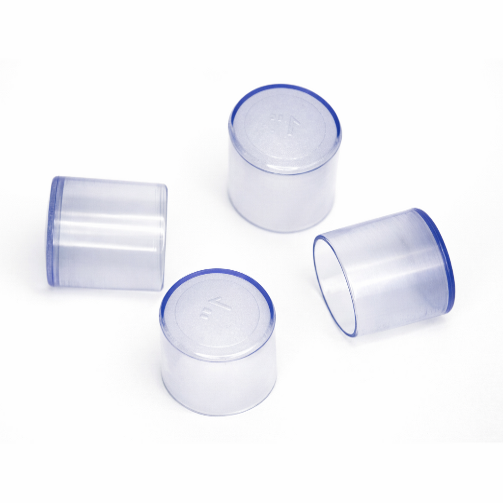 Ponteira 1" Externa PVC – Transparente – 4 unid
