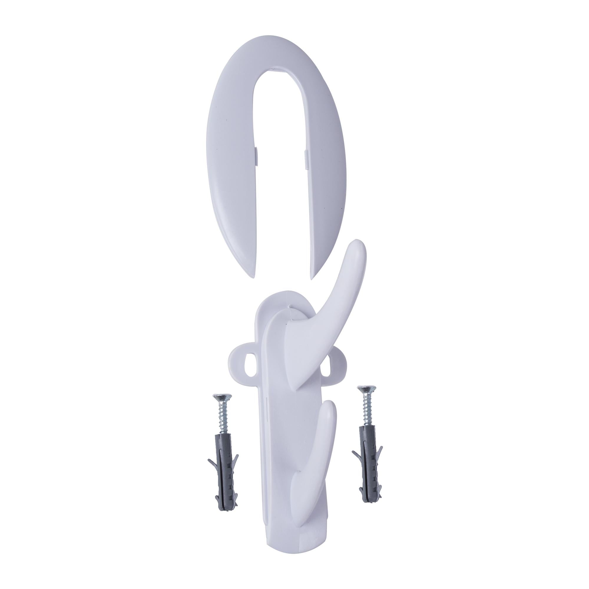 Cabide Duplo Vertical – Moldura Fosca Branca